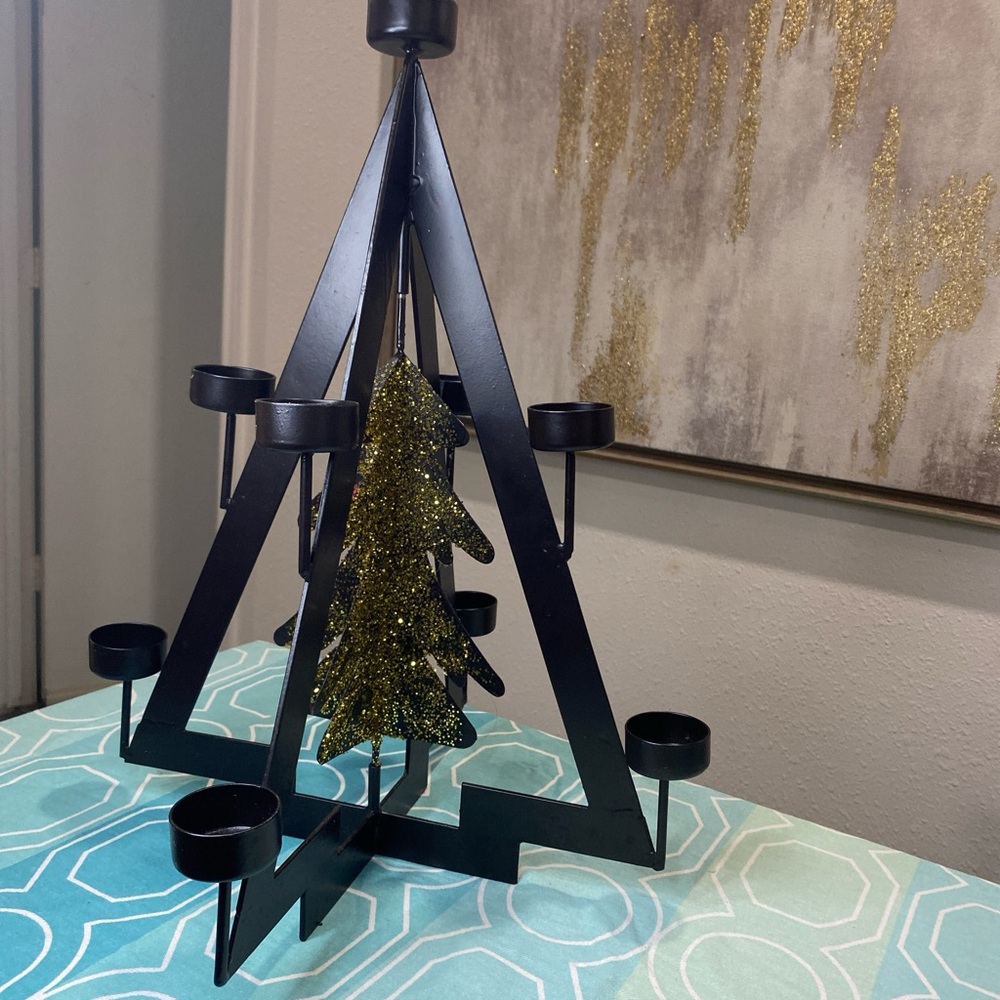 Black Metal Tree Candle Holder ⭐️